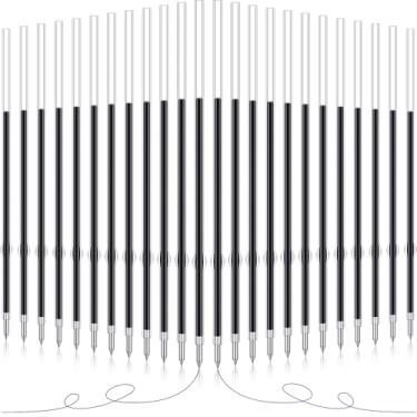 Imagem de 60 recargas de caneta esferográfica retráteis de 0,7 mm, refil de caneta esferográfica, refil de caneta de substituição para canetas retráteis, materiais escolares de escritório, 107 mm de comprimento (azul, preto)