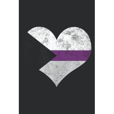Imagem de Demisexual Pride Heart Flag Identity LGBT Graphic Good.pdf: Lined Journal Notebook with Memo Diary Subject Planner, 6x9 inches, 120 Pages