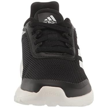 Imagem de adidas Tênis infantil unissex Tensor Run 2.0 com gancho e laço, Preto/Branco/Cinza (Lace-up), 18