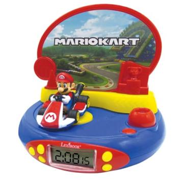 Imagem de LEXiBOOK - Relógio projetor Nintendo Mario Kart, luz noturna embutida, projeção de tempo no teto, efeitos sonoros, alimentado por bateria, RP500NI