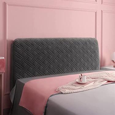 Imagem de Capa protetora de cabeceira de veludo com ajuste universal, capa protetora à prova de poeira e espessada para todos os tamanhos de cama - Twin, Full, Queen, King, Easy Care(Gray,220cm(86"))