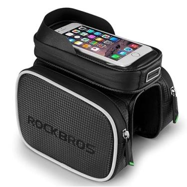 Imagem de Pochete Para Bicicleta Rock Bros Impermeável Dois Lados Três Compartimentos