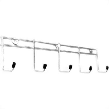 Imagem de Suporte Vassouras Com 5 Ganchos Cromado Iguatemi 1496 - Kit C/5