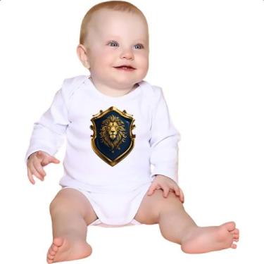 Imagem de Body intantil Escudo dourado leao de juda - Alearts, M