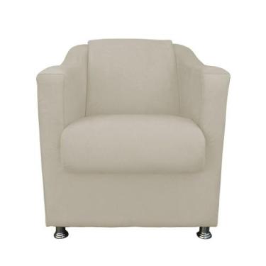 Imagem de Poltrona Decorativa Bia Varanda de Estar Sued Bege - Kimi Design