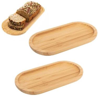 Imagem de 3 Tábuas Petisqueira Bandeja Oval De Bambu Para Servir 32cm - Clink