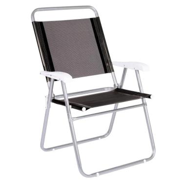 Imagem de Cadeira de Praia em Alumínio até 120kg Master Plus Preta 2152 MOR