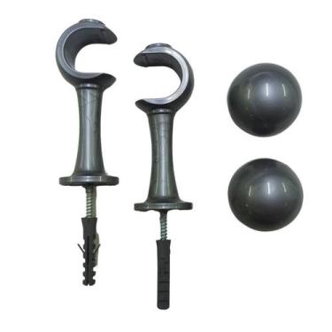 Imagem de KIT 2 Suporte e ponteira Simples para Varão de Cortina 28m - JC ART MI