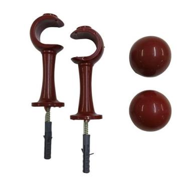 Imagem de KIT 2 Suporte e ponteira Simples para Varão de Cortina 28m - JC ART MI