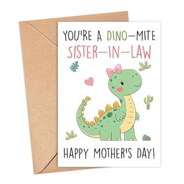 Imagem de Cartão de Dia das Mães Dinossauro - Cartão de cunhada - Feliz Dia das Mães Cunhada - Cartão de Dia das Mães de Criança - Bebê - Cartão de Dia das Mães Bonito para Cunhada - You're A Dino-Mite