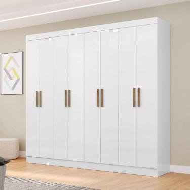 Imagem de Guarda-Roupa Casal Holanda 8 Portas 4 Gavetas Branco - Maxel