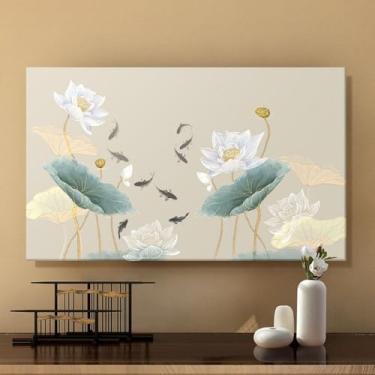 Imagem de WMLTZFUS Capa protetora de tela de TV chinesa moderna, pano de cobertura de tela com tudo incluído, capa protetora de monitor de TV de computador para Smart TV LCD LED de 42-100 polegadas ||55-60