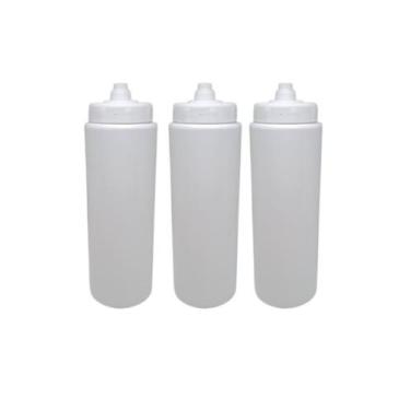 Imagem de Kit 3 Squeeze Tipo Gatorade 800ml Bico Automatico - Spec, Branco