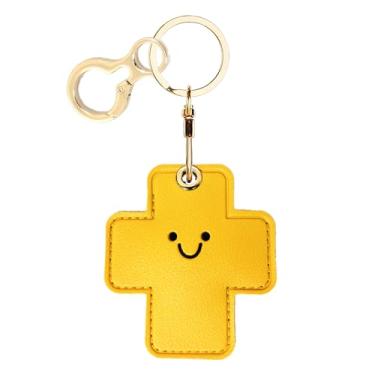 Imagem de Porta-chaves de couro AirTag, capa protetora fofa para Apple Air Tag com chaveiro, Cruz