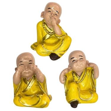 Imagem de Trio Sabedoria Buda Cego Surdo Mudo Em Resina 9cm - LZ Decorações