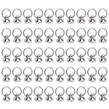 Imagem de 50 Conjuntos de Rebite Redondos da Cabeça Redonda Com Rebite de 10 Mm de Ring10mm, Alças de Liga de Zinco Com Pregos Com Parafusos de Ferro de 5,5 Mm para Saco de Cinto de Caixa,