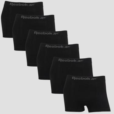 Imagem de Kit 6 Cuecas Boxer Masculina Reebok Original Lisa Premium, 6 preto, M