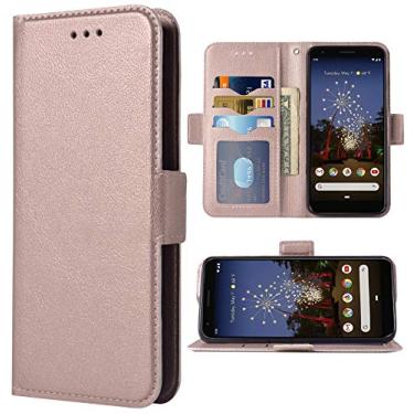 Imagem de Capa de telefone para Google Pixel 3a XL Folio Flip Wallet Case, couro PU, compartimentos para cartão de crédito, proteção de corpo inteiro, suporte, capa protetora para celular para Pixel3aXL Pixle
