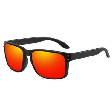 Imagem de Óculos De Sol Masculino Feminino Esportivo Polarizado UV400 Vermelho N