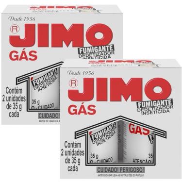 Imagem de 02 Caixa Jimo Gás Dedetizador Inseticida - 4 Tubos De 35g