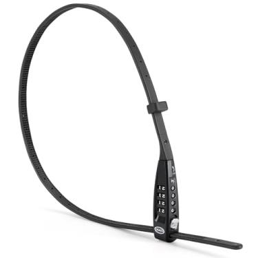 Imagem de CXWXC Fecho de amarrar com zíper – Cadeados de cabo combo de 4 dígitos para capacete, skate, esqui, snowboard, carrinho de bebê e armário - Ideal para segurança leve (Balck, 70 cm)