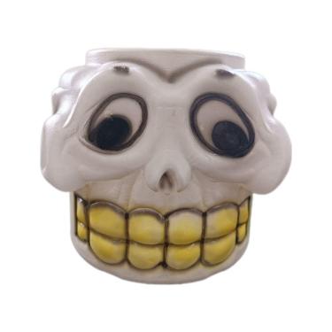 Imagem de Balde De Halloween Caveira Branca De Plástico