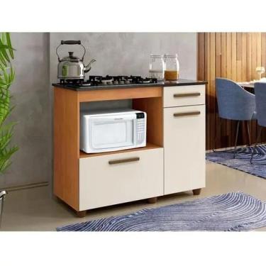 Imagem de Balcão para Cooktop 4 Bocas Violeta Nature/off Kaiki Móveis - Kaiki Mo