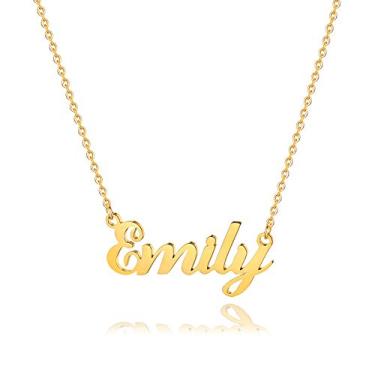 Imagem de Hidepoo Colar com nome personalizado – Colar com pingente de nome de aço inoxidável, corrente delicada com nome de letra, joias personalizadas, presentes para mulheres, Metal