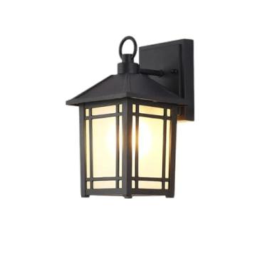 Imagem de E27 Arandela de parede preta à prova de chuva Arandela de parede interna e externa Arandela de parede para varanda Jardim Sala de estar Iluminação de corredor, Luminária pendente de teto LED
