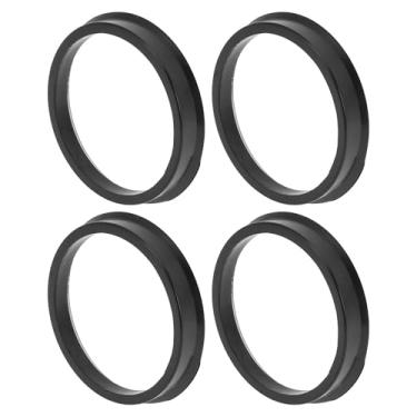 Imagem de A ABSOPRO Anéis centralizados de cubo de roda de carro de 66,1 mm a 58,1 mm rodas de policarbonato preto eixo central amortecedor Hubrings 4 peças
