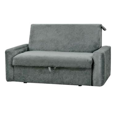 Imagem de Sofá Cama Daiane com Baú 2 Lugares 140cm Cor Cinza
