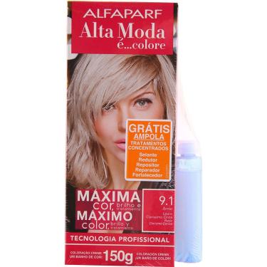 Imagem de Coloração Alta Moda 9.1 Areia Louro Claríssimo Cinza Alfaparf 150G