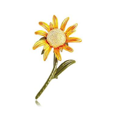 Imagem de Broche de flor de strass banhado a ouro 18 quilates flor floral broche elegante pérola lapela broche fantasia bijuteria dia de ação de graças presentes de aniversário casamento para mãe esposa, Liga
