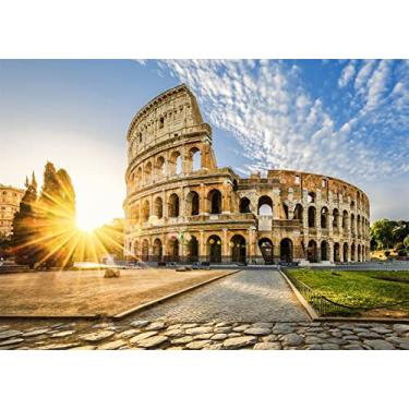 Imagem de BELECO Tecido de 2,1 x 1,5 m, pano de fundo de Coliseu de Roma, Ruínas de edifícios antigos, Itália, ponto de referência, patrimônio histórico, arena, fotografia, decoração de festa na Itália