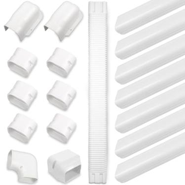 Imagem de MOOITEK Kit de capa de linha de PVC de 7,6 cm de 7,6 cm para Mini Split AC sem dutos, capa decorativa de PVC fina para AC central e tubos de bombas de calor