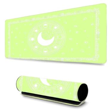 Imagem de Mouse Pad Gamer Profissional Confortavél Anti Derrapante Games e Escritório (80x40cm) Lua Temas (Verde)