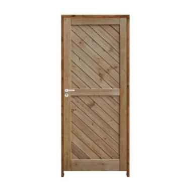 Imagem de Porta Mexicana Diagonal Pinus 92 x 2.10 Batente Ecológico 11CM Fechadu