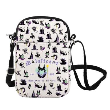 Imagem de Bolsa tiracolo Mistress of Evil Villains Maleficent Fan Gift Malévola Est 1959 Bolsa de ombro Evil Queen Gift, Maleficent Whi Cb