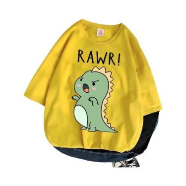 Imagem de Camiseta Esportiva Feminina com Estampa de Dinossauro - Manga Curta e 