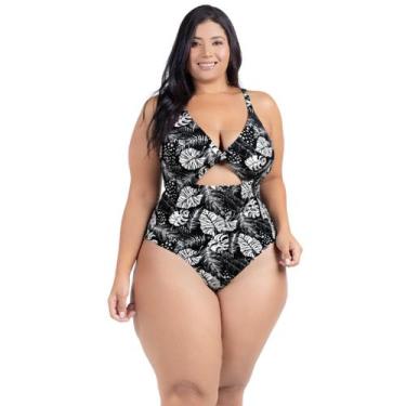 Imagem de Body Plus Size Praia Piscina Com Bojo Reforçado Estampado - HYPE MODAS