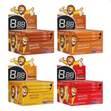 Imagem de Kit 4 Caixas Barra de Cereal Alca Foods Amendoim, Chocolate, Banana e 
