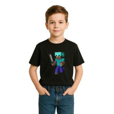 Imagem de Camiseta Infantil Masculina Estampada Minecraft Lançamento - delite, P