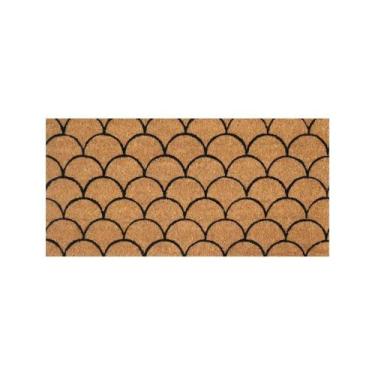 Imagem de Capacho Retangular Fibra De Coco Base PVC 70x33cm - Komeco, Escamas