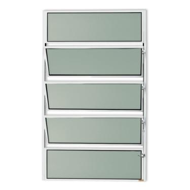 Imagem de Janela De Aluminio Basculante Master Vidro Boreal 100cm X 80cm Brimak Branco