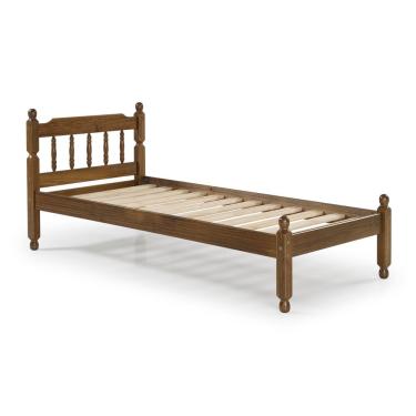 Imagem de Cama Solteiro Em Madeira Maciça Mv Outlet Castanho