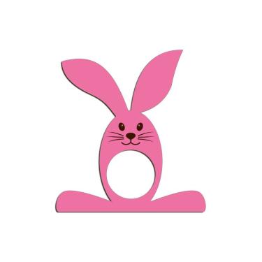 Imagem de Porta Guardanapo Coelho Com Carinha 9cmx9,8cm Kit 4 Peças - Cria Arte Laser Rosa