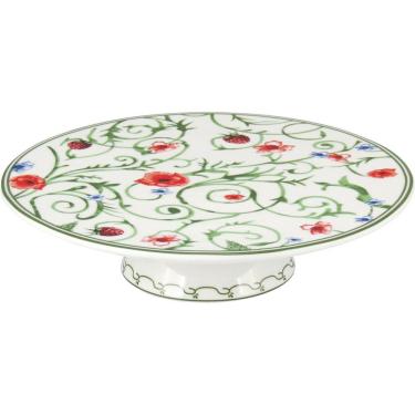 Imagem de Delicata Prato Bolo 7X26X26Cm Bonechina Verde Com Pé