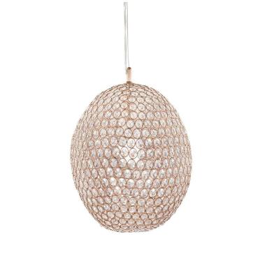 Imagem de Pendente Em Metal Na Cor Cobre Com Cristais 30cm