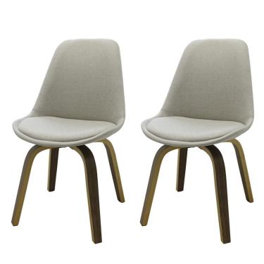 Imagem de Kit 2 Cadeiras Lis Rivatti Cru Base Madeira