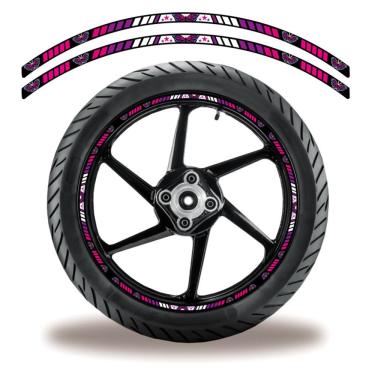 Imagem de Friso De Roda Adesivo Refletivo Borboleta Rosa Rosa